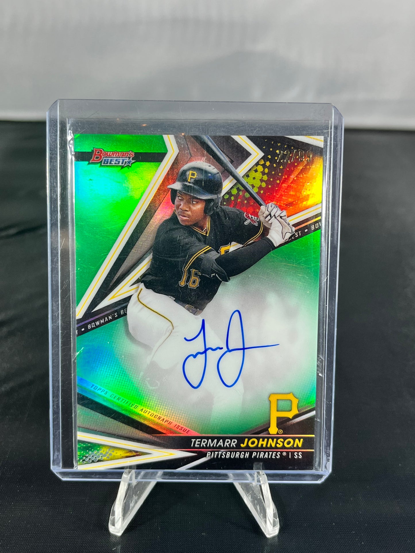 Termarr Johnson - 2022 Bowman Best MLB - Green Refractor Autograph /99 - #B22-TJ
