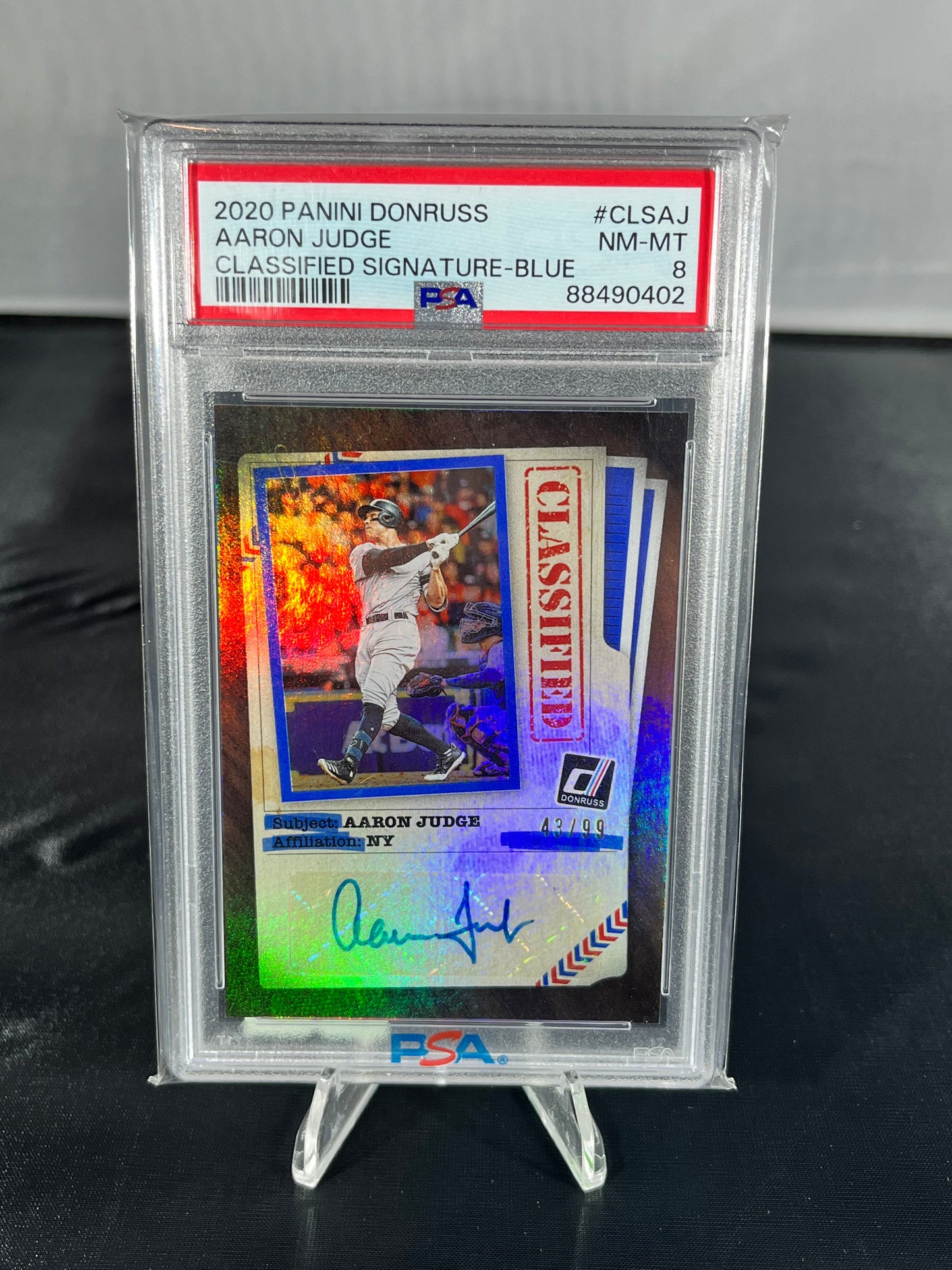 Aaron Judge - 2020 Donruss MLB - Classified Signature Blue /99 - PSA 8