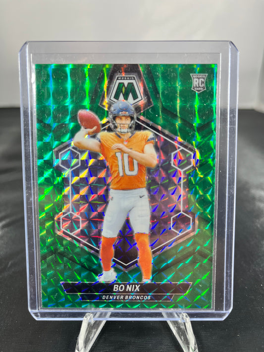 Bo Nix - 2024 Mosaic NFL - Rookie Green Refractor - #312