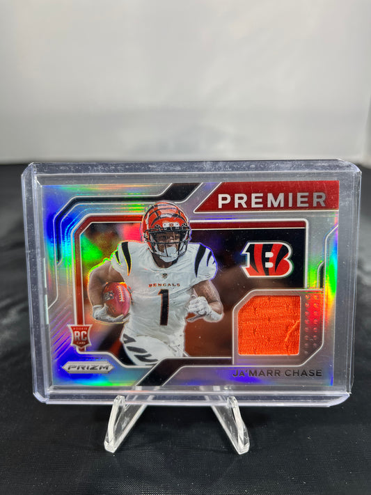 Ja'Marr Chase - 2021 Prizm NFL - Rookie Premier Silver Patch - #PJ-7