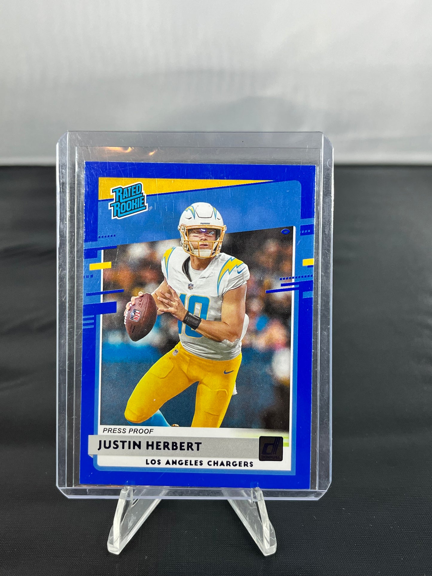 Justin Herbert - 2020 Donruss NFL - Rated Rookie Blue Press Proof - #303