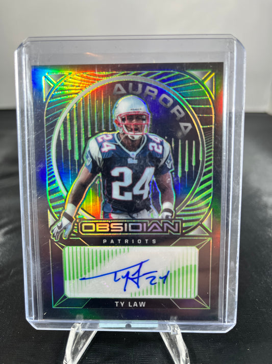 Ty Law - 2021 Obsidian - Aurora Autograph /10 - #AA-TL