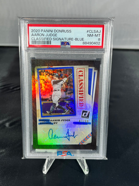 Aaron Judge - 2020 Donruss MLB - Classified Signature Blue /99 - PSA 8