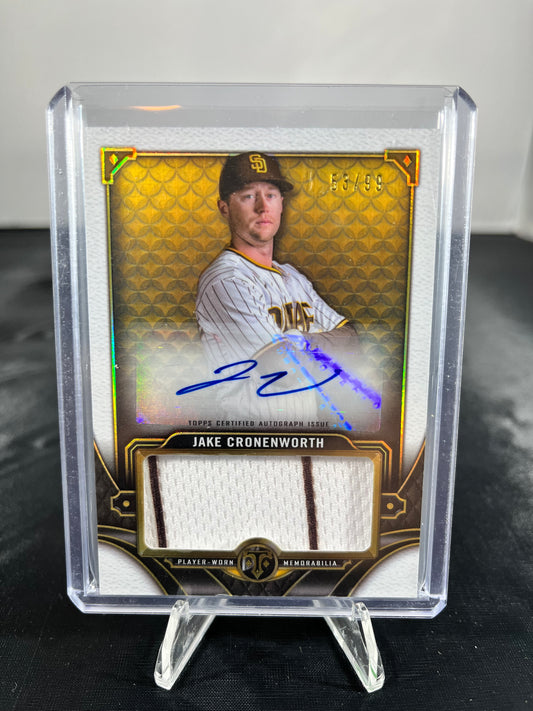 Jake Cronenworth - 2022 Topps Triple Threads - Jumbo Relic Patch Autograph /99 - #ASJR-JC