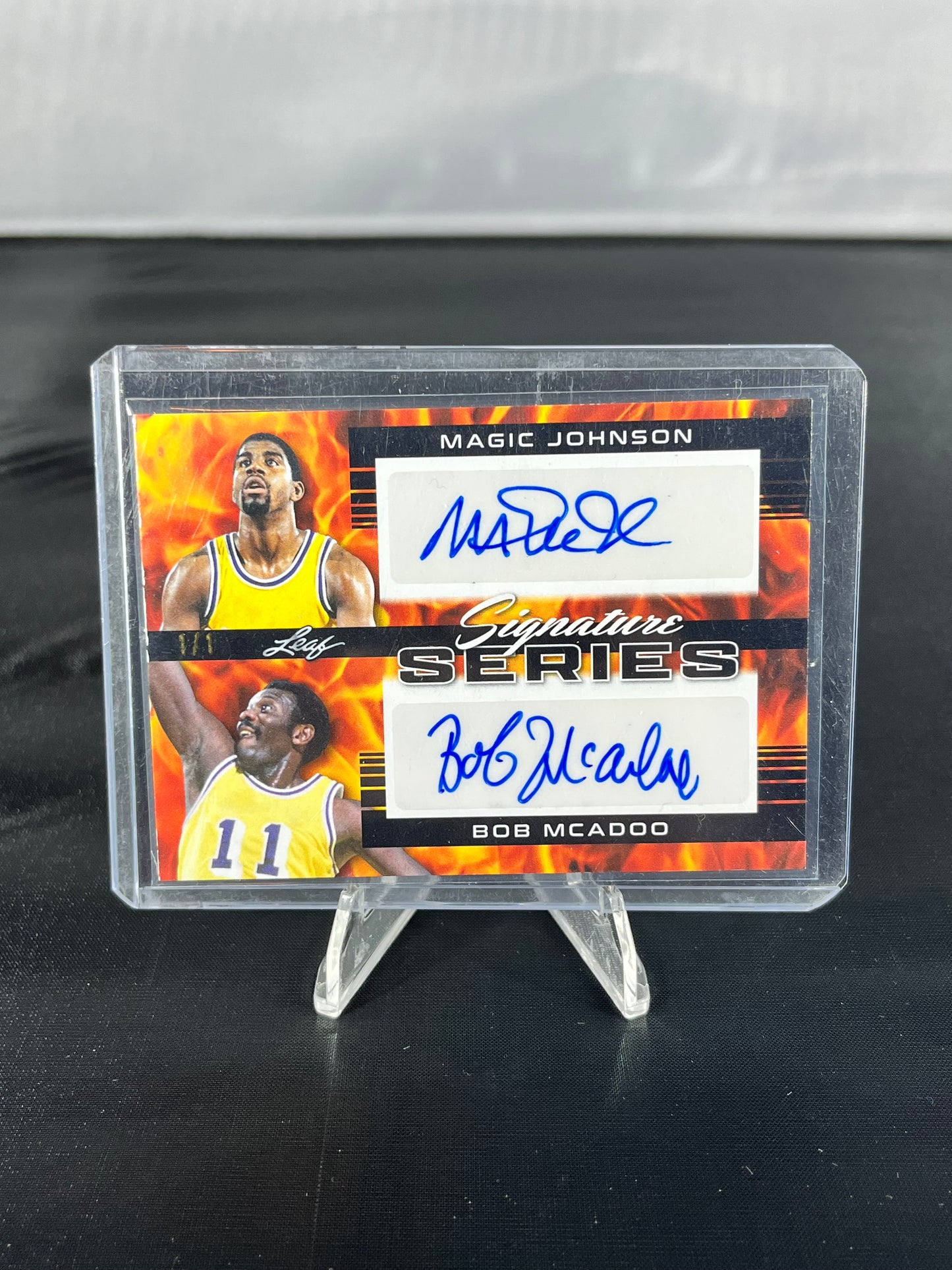 Magic Johnson & Bob McAdoo- 2023 Leaf NBA - Signature Series Dual Autograph 1/1 - #DA-30